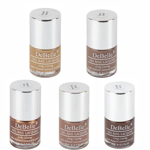 DeBelle_Gel_Nail_Lacquers_Combo_Set_Of_5_Mocha_Chocolate_Pastels