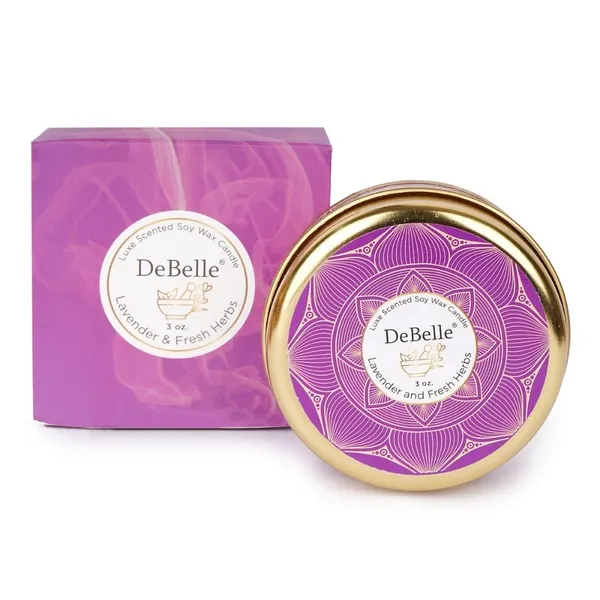DeBelle_Luxe_Scented_Soy_Wax_Candle_Lavender_Fresh_Herbs