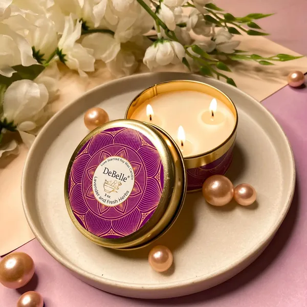 DeBelle_Luxe_Scented_Soy_Wax_Candle_Lavender_Fresh_Herbs