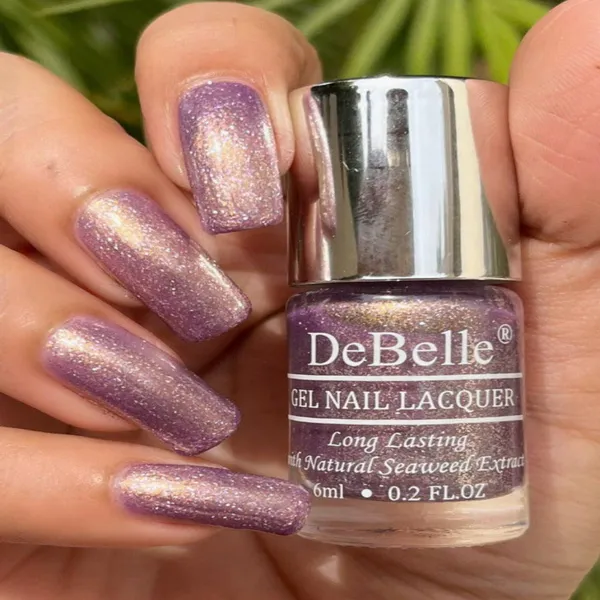 DeBelle_Gel_Nail_Lacquer_Appealing_Aura_Purple_With_Silver_Shimmer_6_Ml
