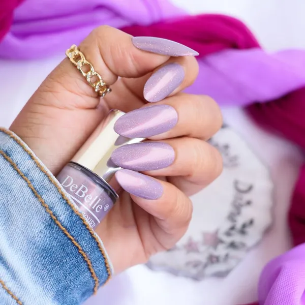 DeBelle_Gel_Nail_Lacquer_Dainty_Diana_Purple_With_Holo_Shimmer_Nail_Polish_6_Ml