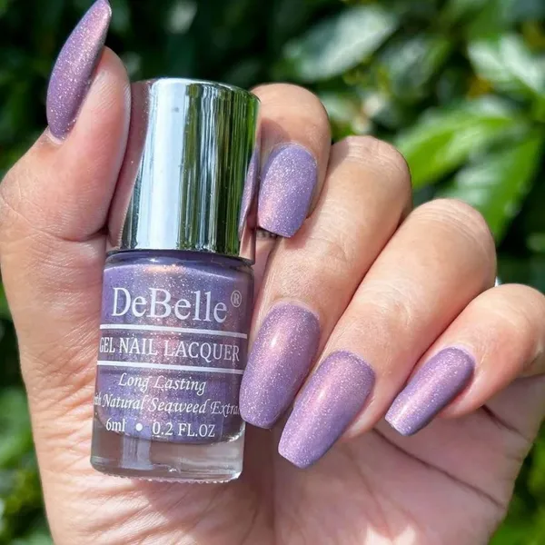 DeBelle_Gel_Nail_Lacquer_Dainty_Diana_Purple_With_Holo_Shimmer_Nail_Polish_6_Ml