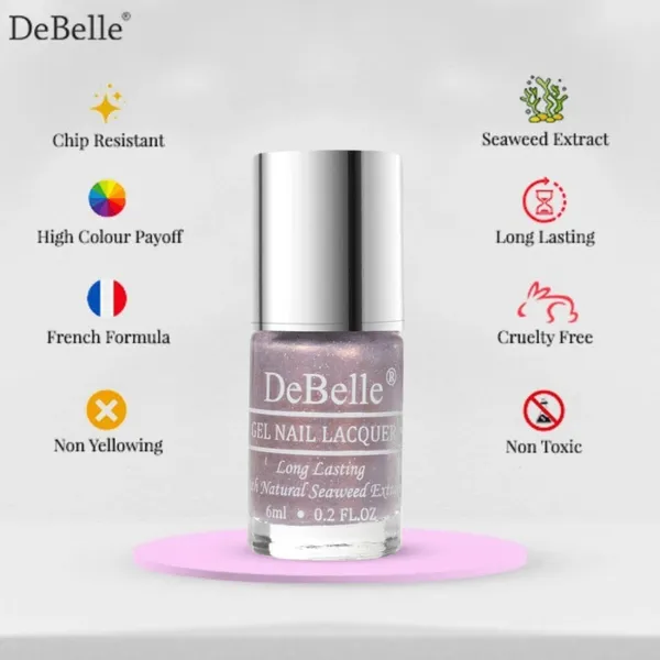 DeBelle_Gel_Nail_Lacquer_Dainty_Diana_Purple_With_Holo_Shimmer_Nail_Polish_6_Ml