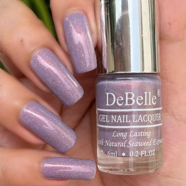 DeBelle_Gel_Nail_Lacquer_Dainty_Diana_Purple_With_Holo_Shimmer_Nail_Polish_6_Ml