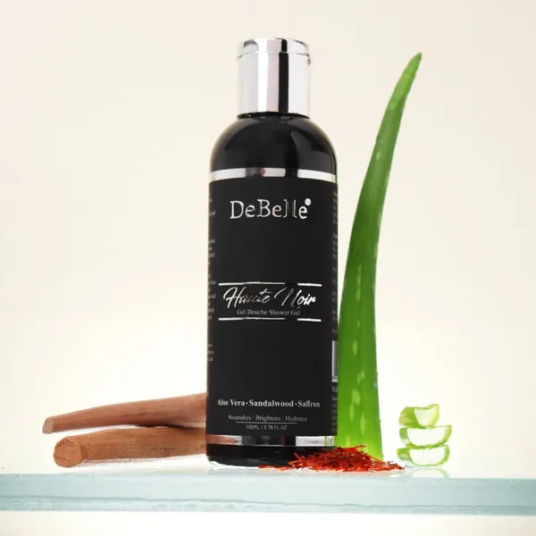 DeBelle_Gel_Douche_Shower_Gel_Haute_Noir_Rose_Water_Saffron_Sandalwood_Oil_100_Ml