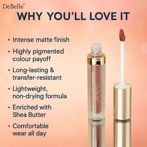 DeBelle_Majestique_Matte_Liquid_Lipstick_Cherry_Charlotte_Red_Enriched_With_Hyaluronic_Acid_And_Shea_Butter_3.5_Ml