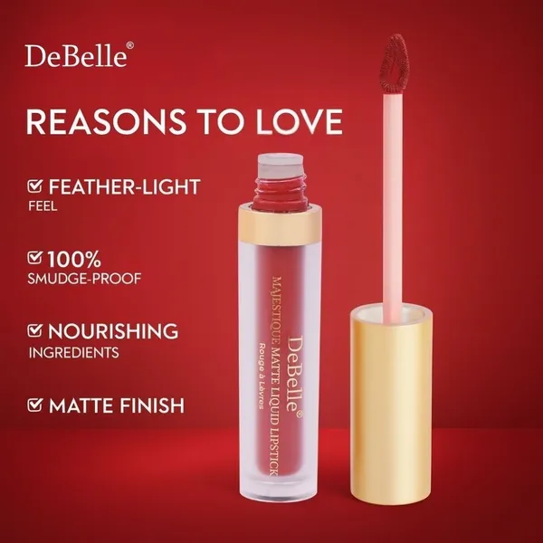 DeBelle_Majestique_Matte_Liquid_Lipstick_Cherry_Charlotte_Red_Enriched_With_Hyaluronic_Acid_And_Shea_Butter_3.5_Ml