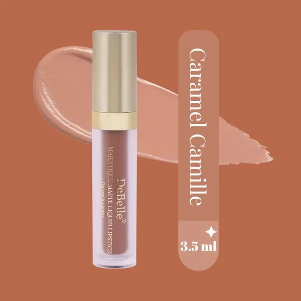 DeBelle_Majestique_Matte_Liquid_Lipstick_Caramel_Camille_Dark_Tan_Enriched_With_Hyaluronic_Acid_And_Shea_Butter_Waterproof_3.5_Ml
