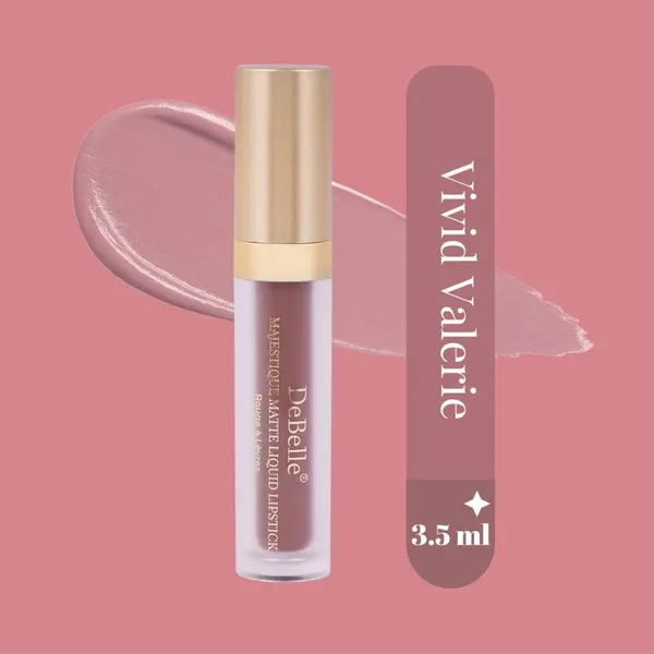 DeBelle_Majestique_Matte_Liquid_Lipstick_Vivid_Valerie_Dusty_Pink_Enriched_With_Hyaluronic_Acid_And_Shea_Butter_3.5_Ml