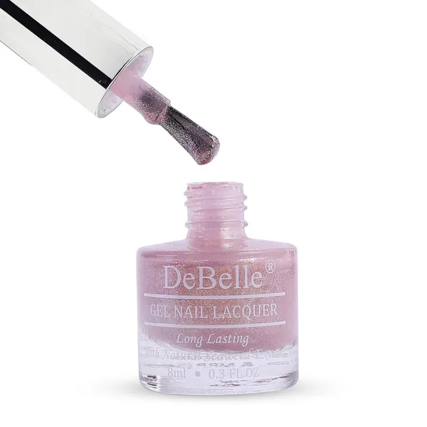 DeBelle_Gel_Nail_Lacquer_Delicate_Doris_Light_Baby_Pink_With_Gold_8_Ml