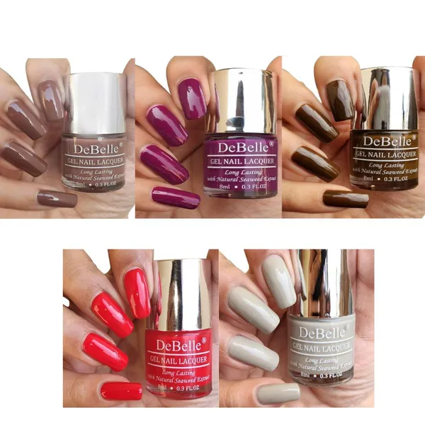 DeBelle_Gel_Nail_Lacquers_Combo_Of_5_Rusty_Henna_Luxe_Lotus_Rose_Taupe_Moonstone_Bloom_French_Affair