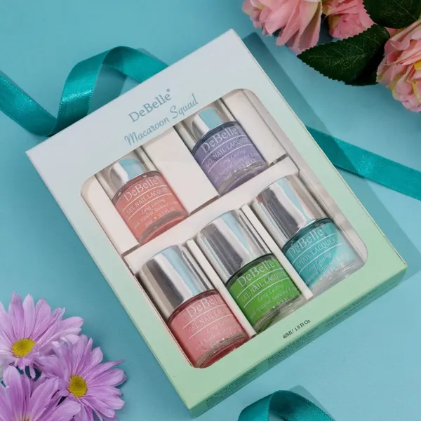 DeBelle_Macaron_Squad_Set_Of_5_Nail_Polish_De_Carnation_Blueberry_Crepe_Cherry_Macaron_Matcha_Cookie_Peppermint_Puding