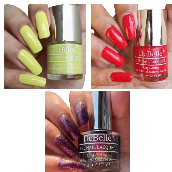 DeBelle_Gel_Nail_Polish_Combo_3_Magical_Marina_French_Affair_Lemon_Tart