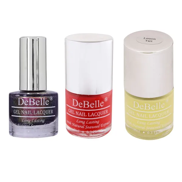 DeBelle_Gel_Nail_Polish_Combo_3_Magical_Marina_French_Affair_Lemon_Tart