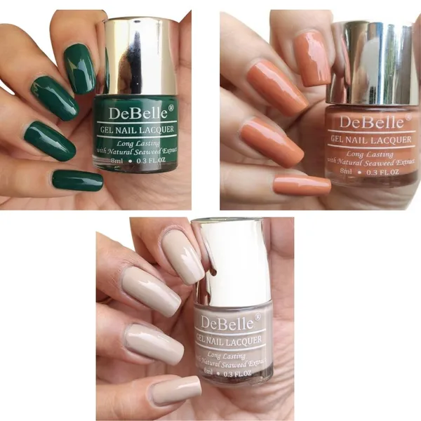 DeBelle_Gel_Nail_Polish_Combo_3_Maple_Tan_Hyacinth_Folio_Victorian_Beige