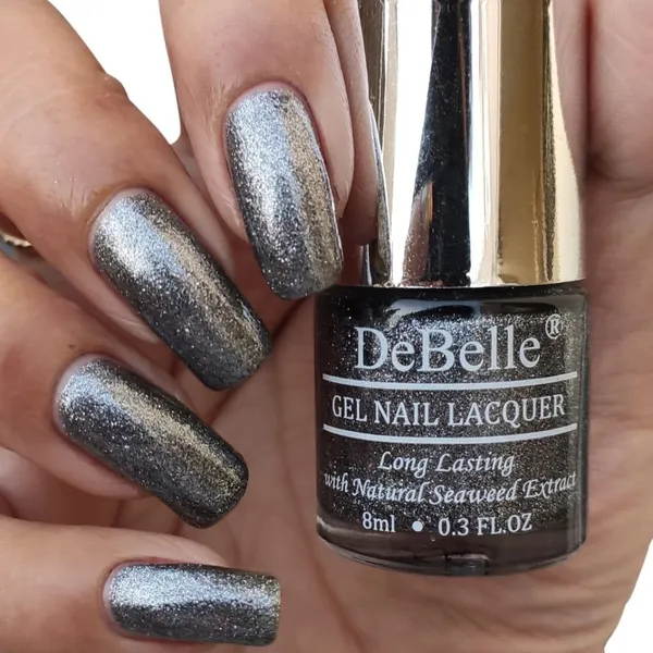 DeBelle_Gel_Nail_Lacquer_Grey_Glitterati_Silver_Glitter_Nail_Polish