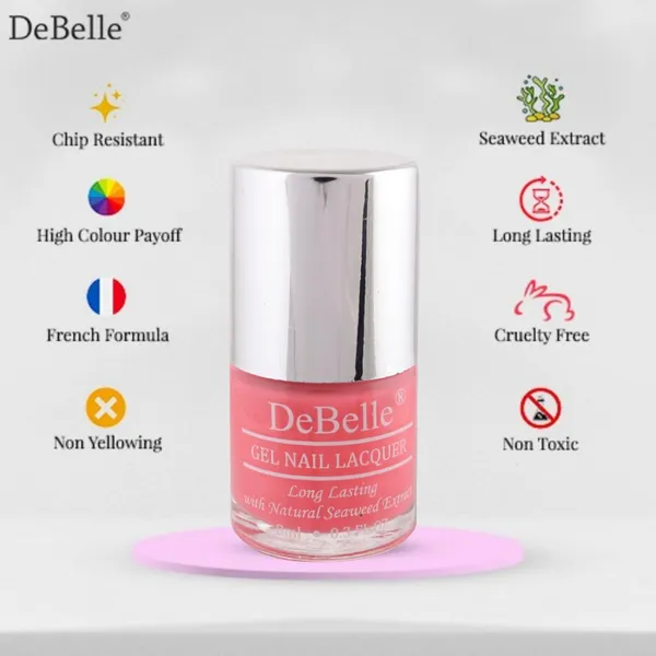 DeBelle_Gel_Nail_Lacquers_Combo_Set_Of_2_Bebe_Kiss_Hot_Pink_Grey_Glitterati_Grey_Glitter_16_Ml