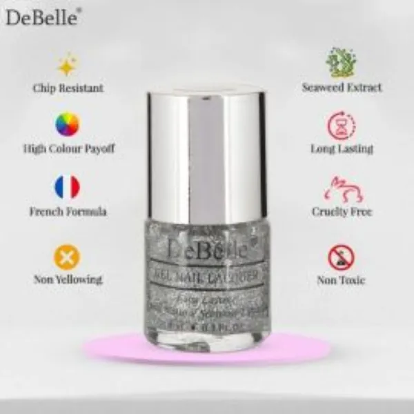 DeBelle_Gel_Nail_Lacquer_Combo_Set_Of_4_Shimmer_Top_Coat_Glamorous_Garnet_Natural_Blush_Laura_Aura_8_Ml_Each