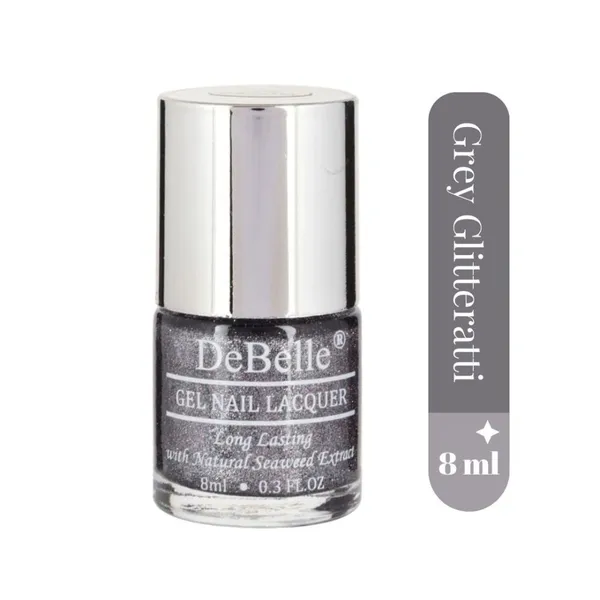 DeBelle_Gel_Nail_Lacquer_Combo_Set_Of_3_Sparkling_Dust_Glitter_Grey_Glitterati_Grey_Glitter_Shimmer_Top_Coat_Glitter_Top_Coat