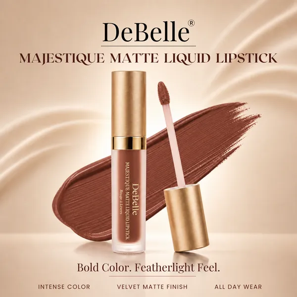 DeBelle_Majestique_Matte_Liquid_Lipstick_Bronze_Bernadette_Dark_Walnut_Brown_Enriched_With_Hyaluronic_Acid_And_Shea_Butter_3.5_Ml