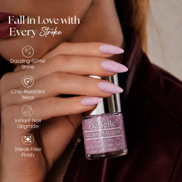 DeBelle_Gel_Nail_Lacquer_Ophelia_Lavender_With_Holo_Glitter_Nail_Polish_8_Ml