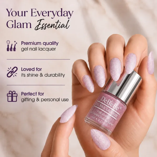 DeBelle_Gel_Nail_Lacquer_Ophelia_Lavender_With_Holo_Glitter_Nail_Polish_8_Ml