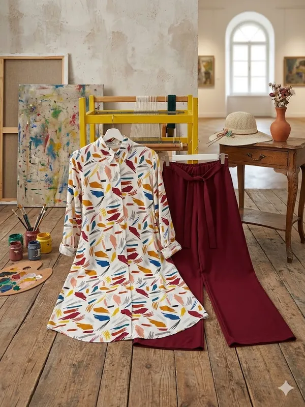 Maroon_Abstract_Printed_Top_With_Palazzo_Pants