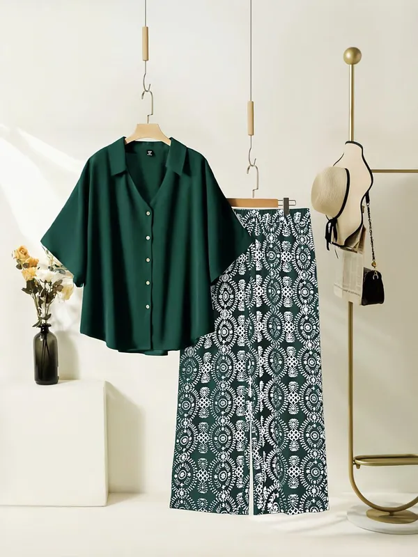 Dark_Green_Top_With_Printed_Palazzo_Pants