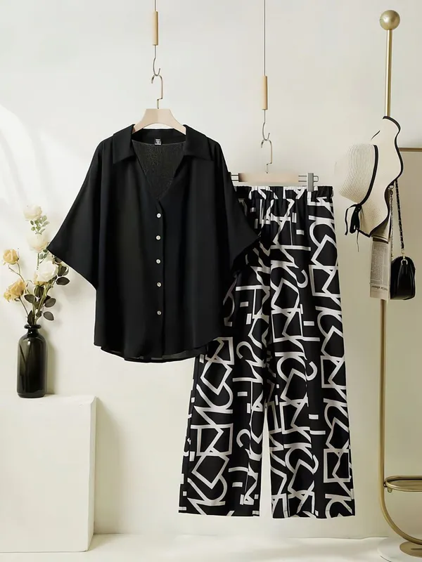 Black_Top_With_Abstract_Printed_Palazzo_Pants