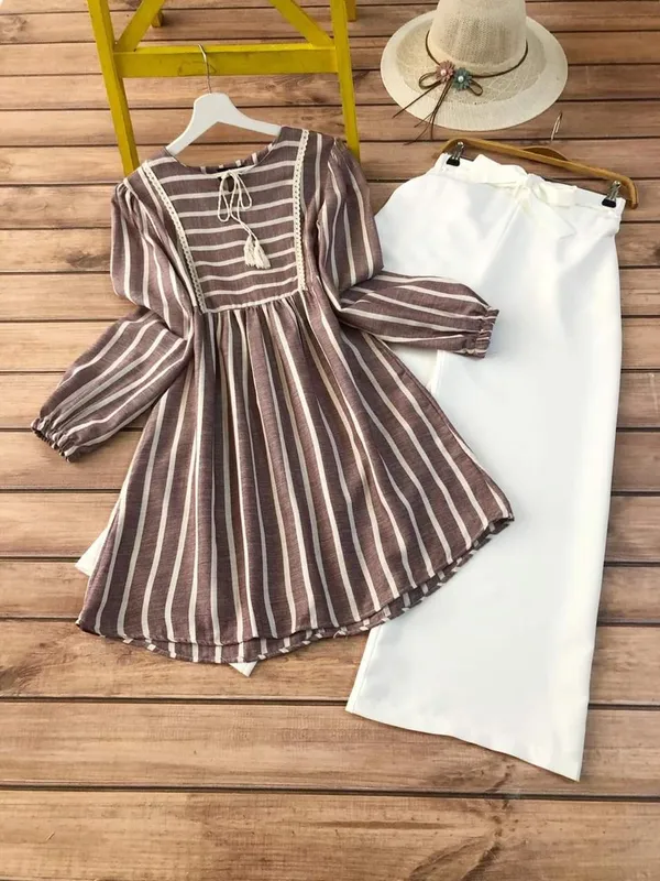 Stylish_Brown_Digital_Print_Striped_Kurti_with_Palazzo