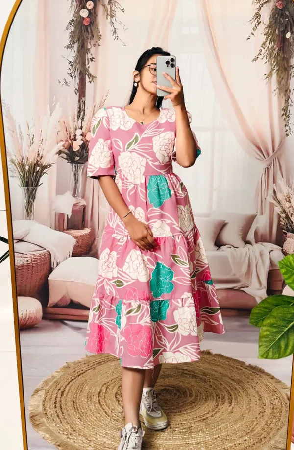 Pink_Floral_Cotton_Printed_Casual_Trending_Midi_Dress