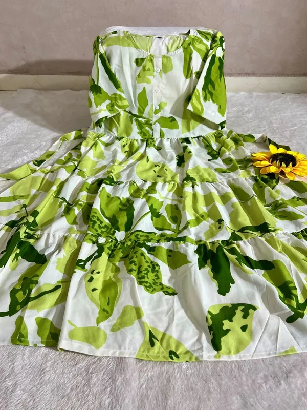Green_Floral_Print_Fit_And_Flare_Cotton_Midi_Dress