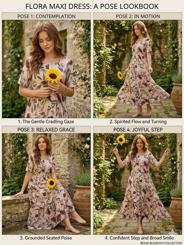 Brown_Floral_Print_Fit_And_Flare_Cotton_Midi_Dress