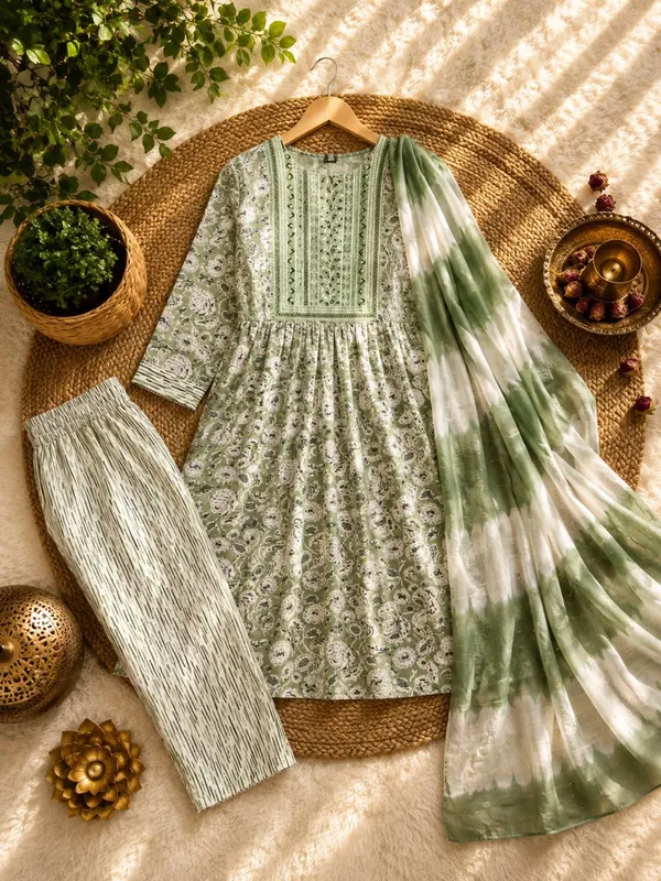 Green_Trendy_kurta_set