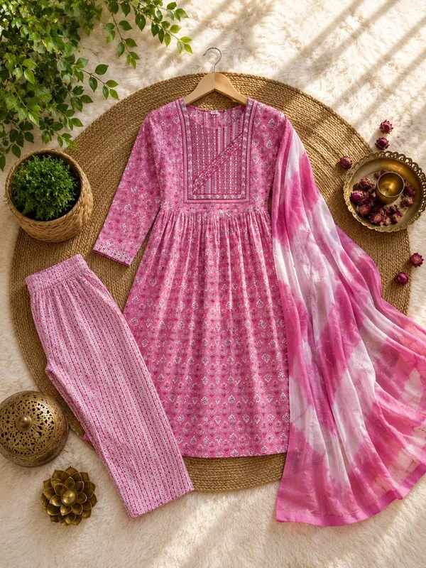 Hot_Pink_Trendy_kurta_set
