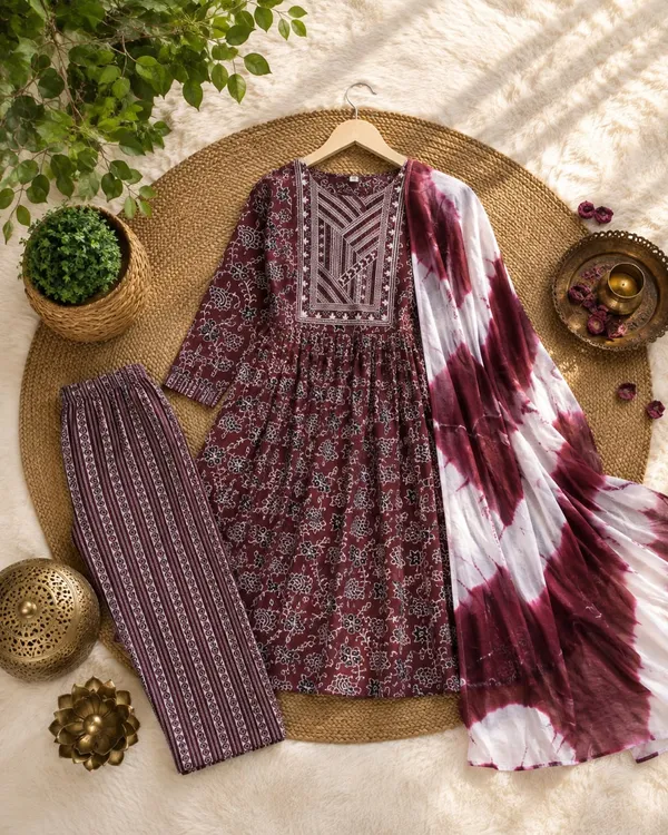 Maroon_Trendy_kurta_set