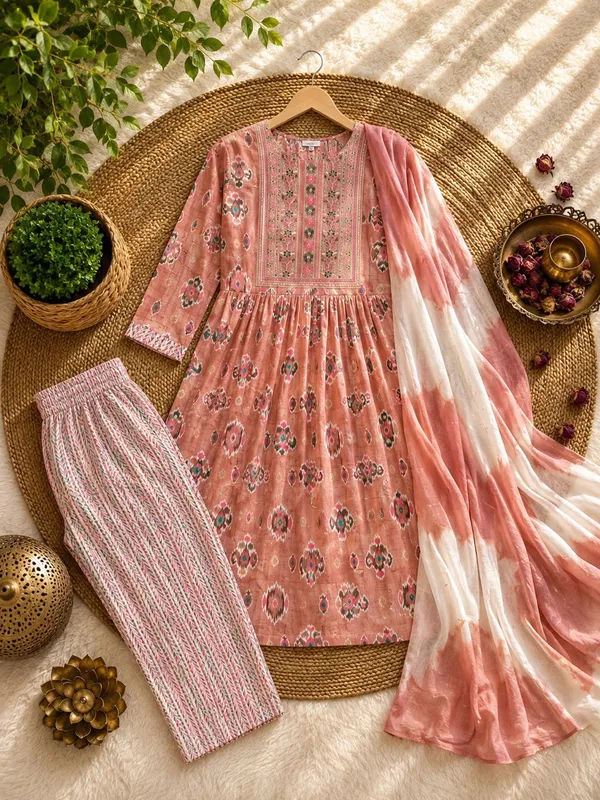 Peach_Trendy_kurta_set
