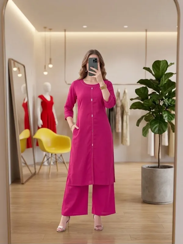 Magenta_Premium_Easy_breezy_Co-ord_sets