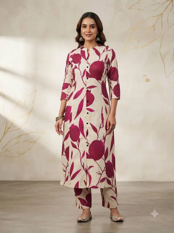 Maroon_with_large_leaf_print_Co-ord_Sets