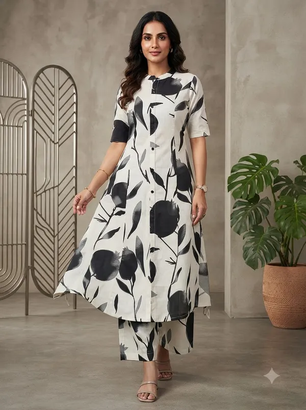 Off-white_with_black_leaf_print_Co-ord_Sets