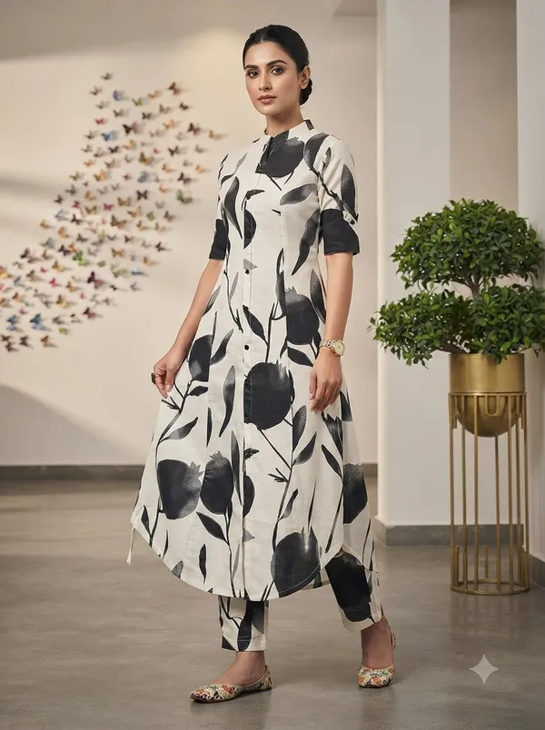 Off-white_with_black_leaf_print_Co-ord_Sets