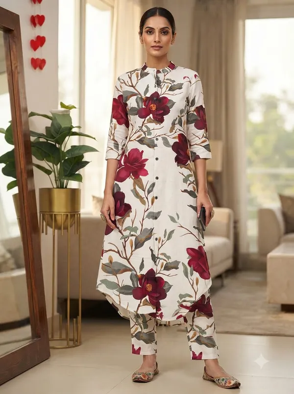 burgundy_floral_print_Co-ord_Sets