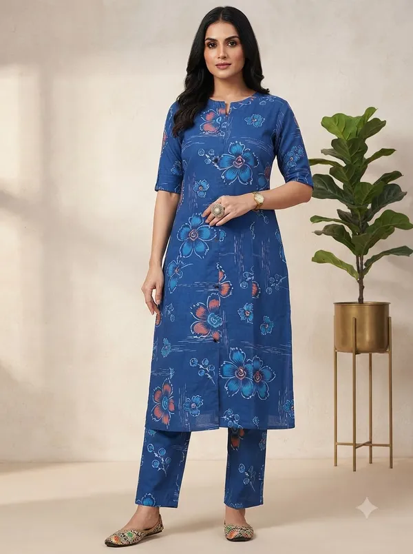 Deep_Royal_Blue_with_white_floral_print_Co-ord_Sets
