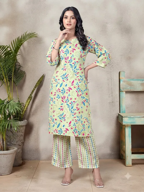 Cream_with_multicolour_floral_print_Co-ord_Sets