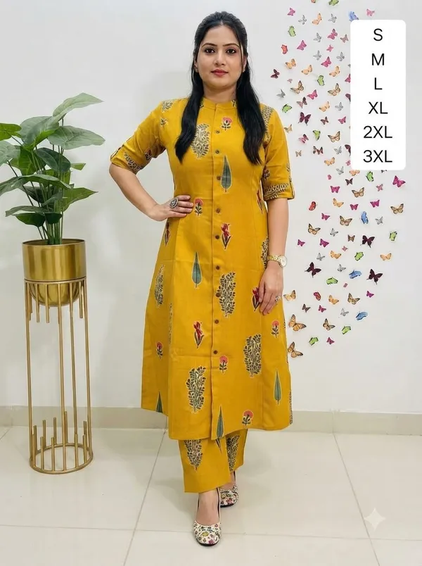 Mustard_Yellow_with_white_floral_print_Co-ord_Sets