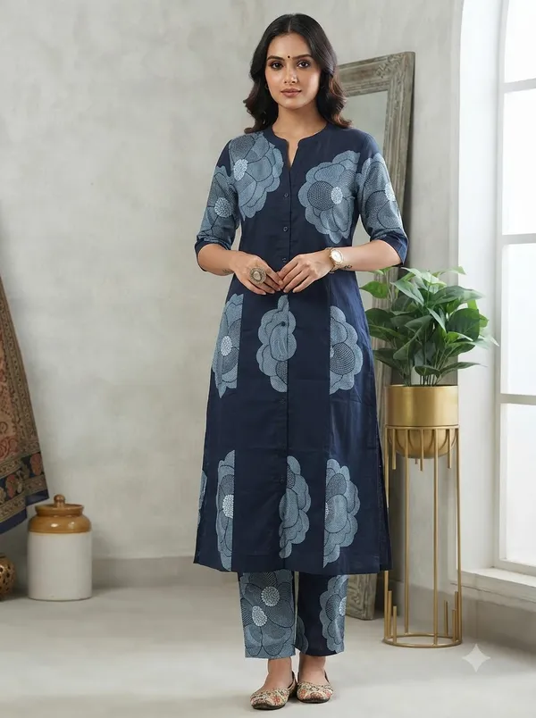 Navy_Blue_with_white_floral_print_Co-ord_Sets