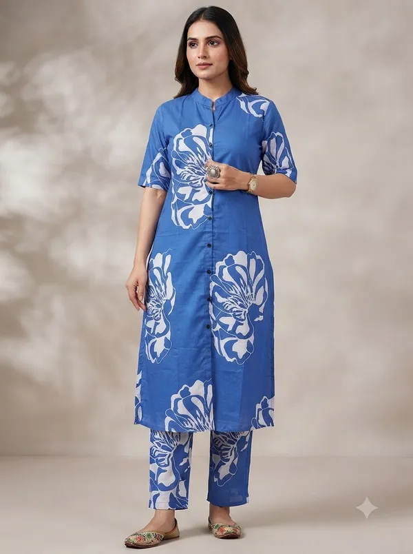 Royal_Blue_with_white_floral_print_Co-ord_Sets