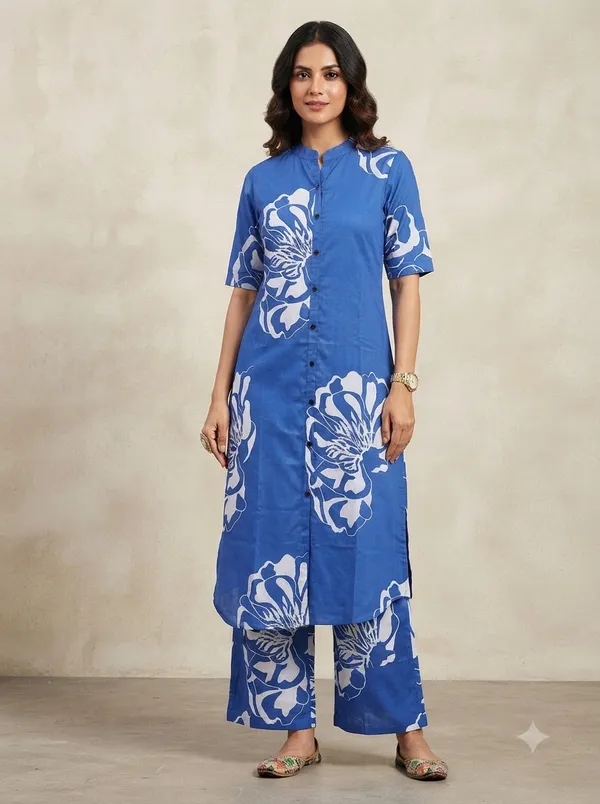 Royal_Blue_with_white_floral_print_Co-ord_Sets