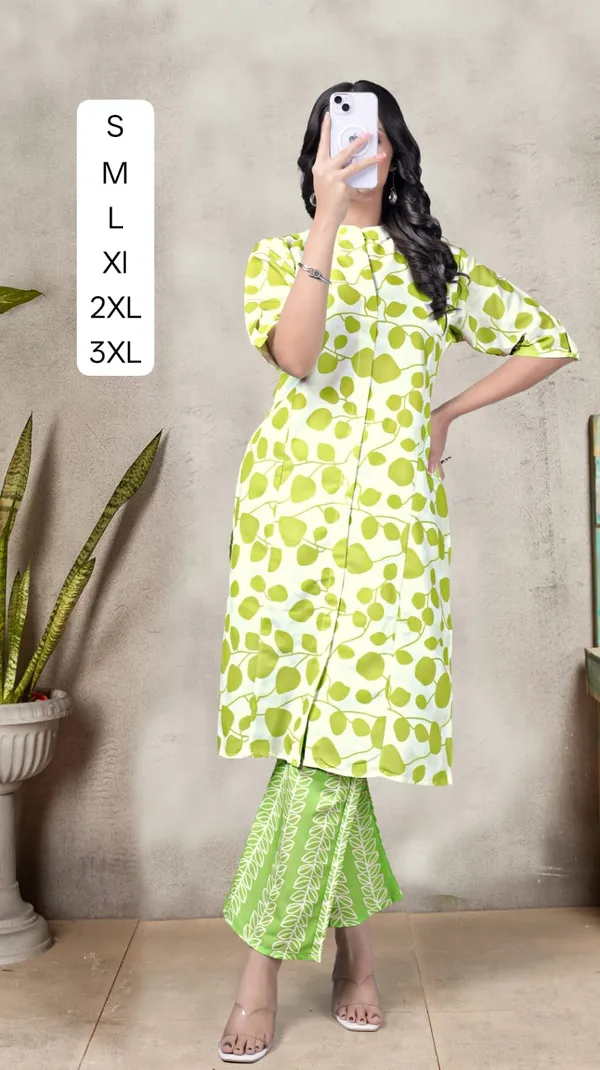 Lime_Green_with_white_floral_print_Co-ord_Sets