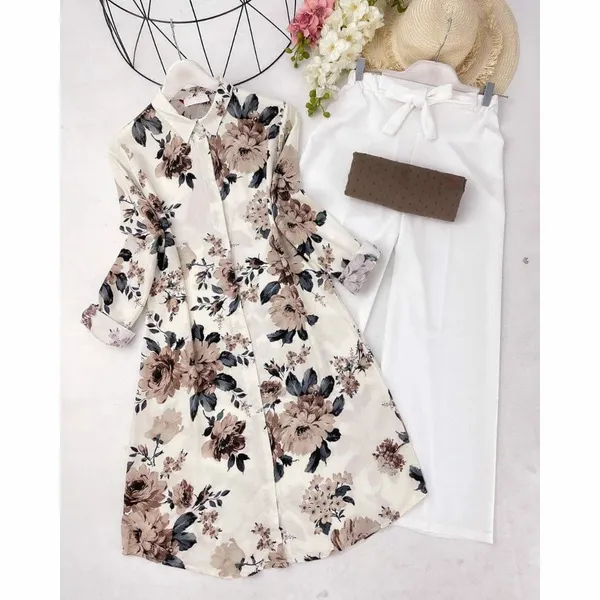 White_Flowers_Print_Palazzo_Pants